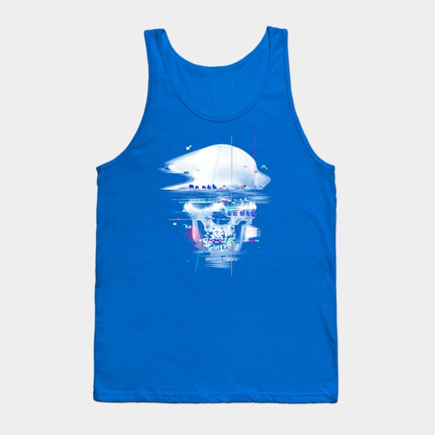 Blue Glitch of Death Tank Top by Madkobra